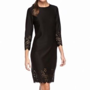 Allen B.Laser Cut Scuba Classic Evening Dress ABS